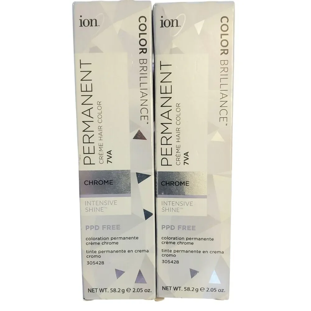 2 Ion Color Brilliance Permanent Creme Hair Color 7VA Chrome 2 Pk